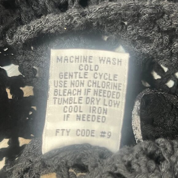 Rebellion Crochet Tank Top Womens Large Black New WOT Summer - Picture 7 of 7